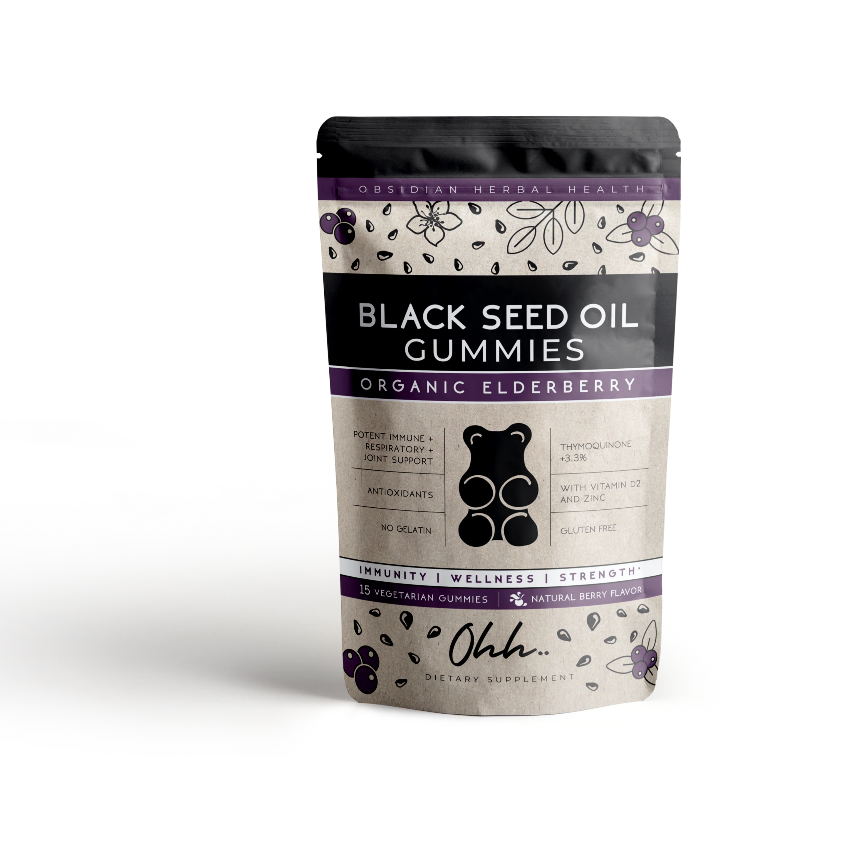 Organic Black Seed Oil and Elderberry Gummies on the Go