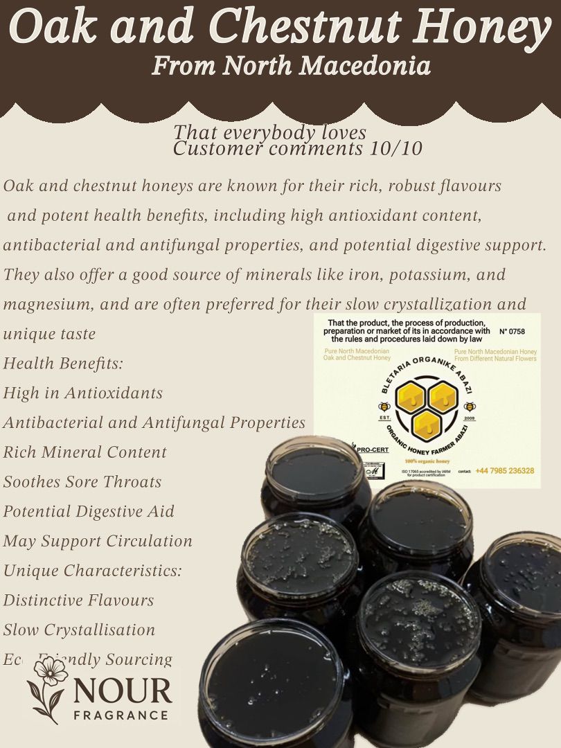 Pure North Macedonian Oak and Chestnut Honey
